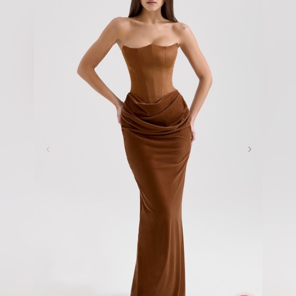 Toffee Strapless Dress House of CB